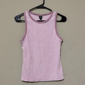 Wild Fable Ribbed Tank Top Lilac Pink Sleeveless Fitted Mauve Tart Size Medium